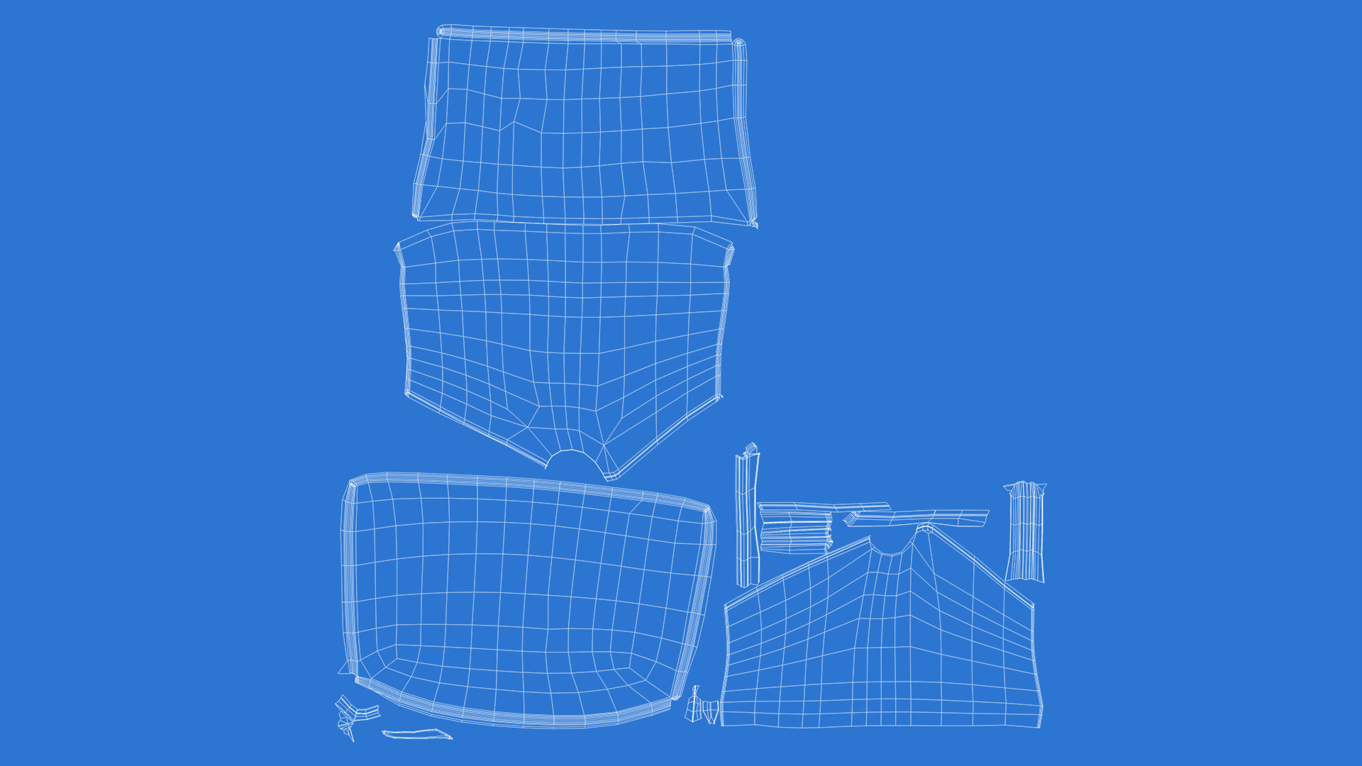 Ladies BAGS Low-poly 3D model_17