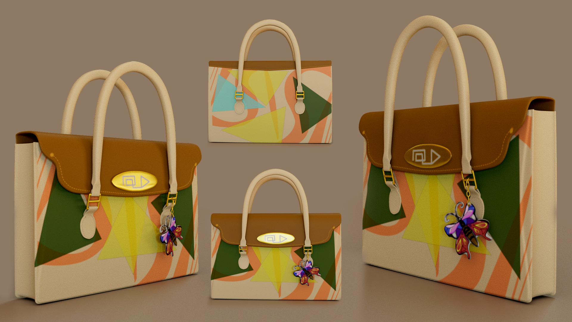 Ladies BAGS Low-poly 3D model_6