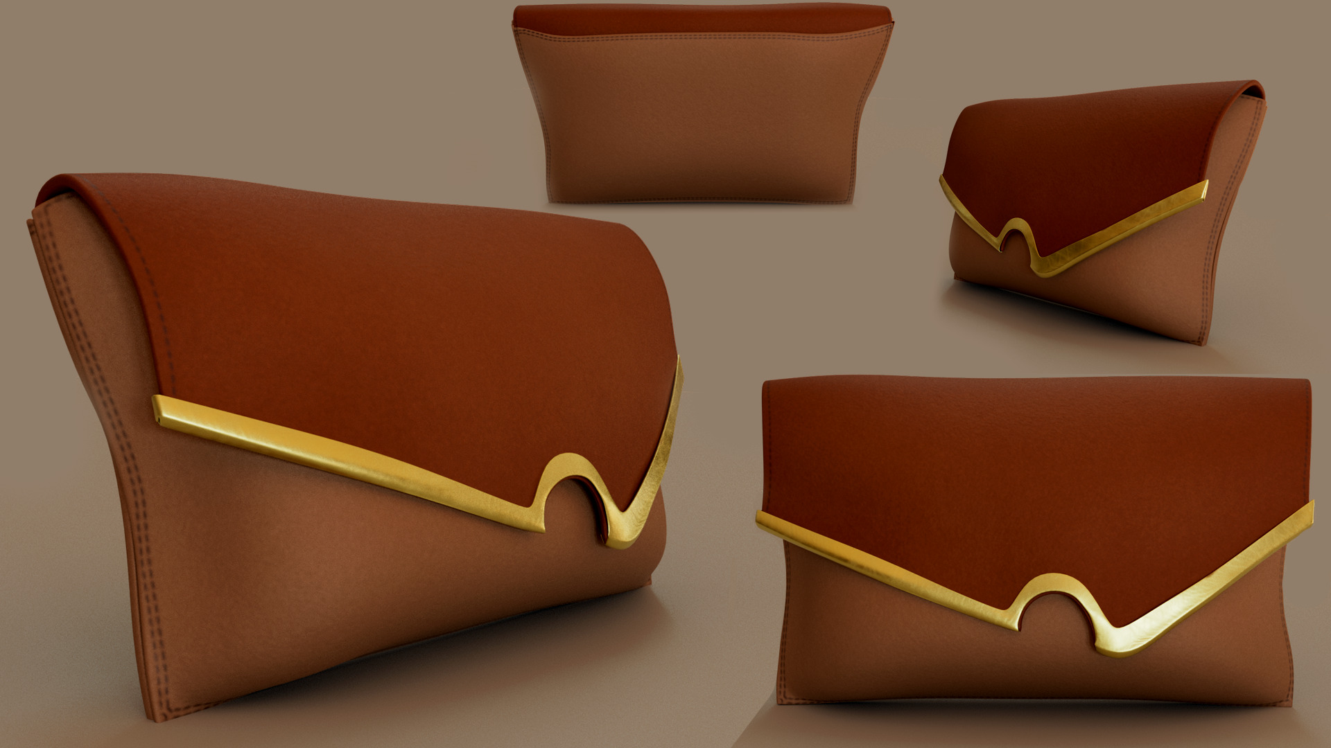 Ladies BAGS Low-poly 3D model_8