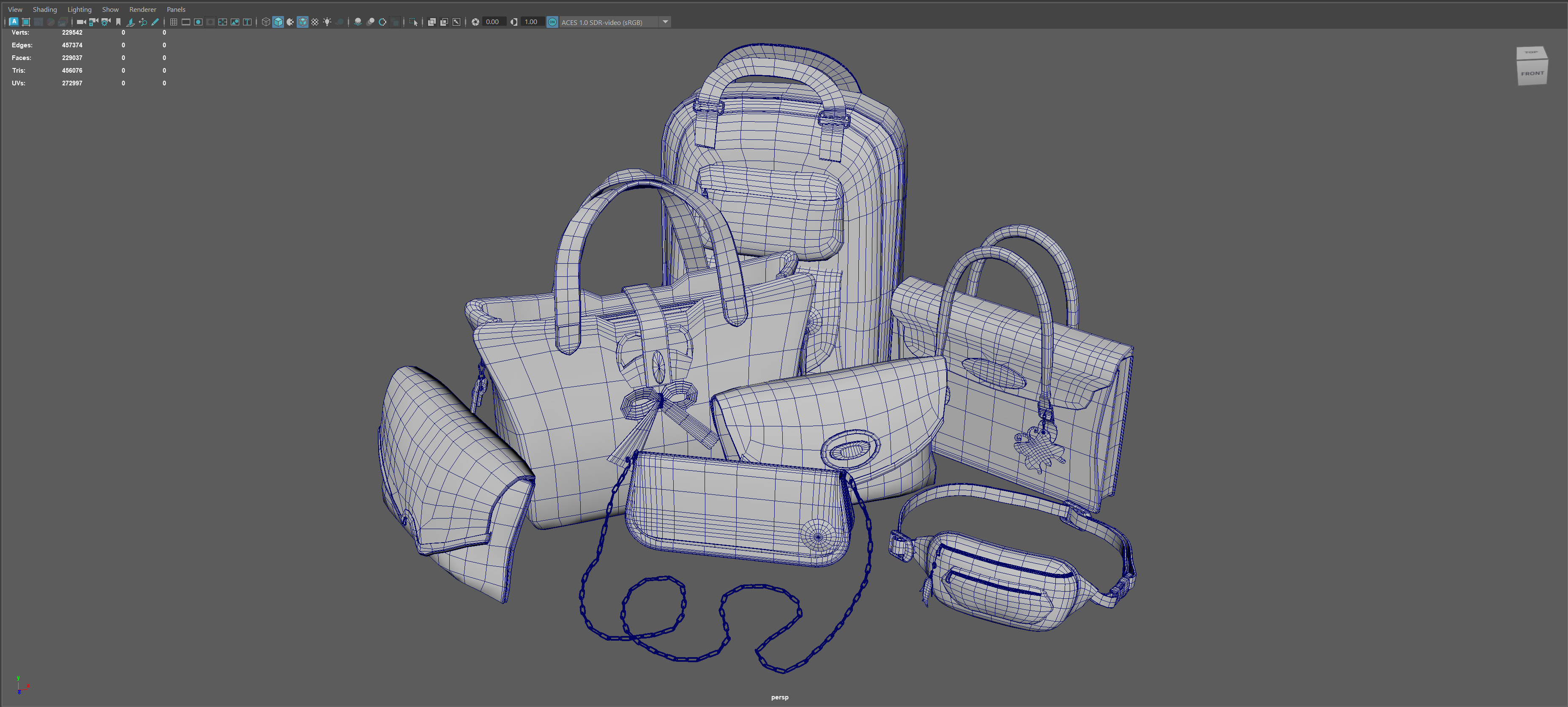 Ladies BAGS Low-poly 3D model_9