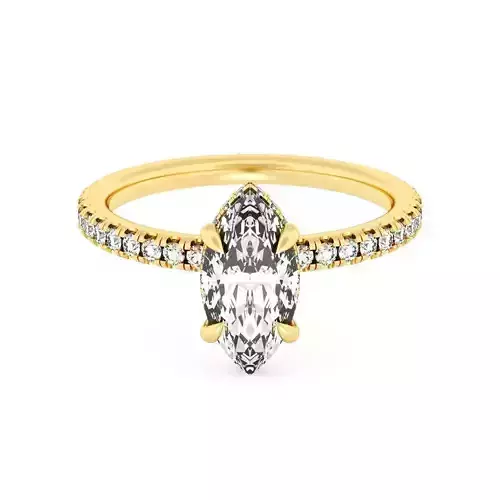 MARQUIS Cut Hidden Halo Engagement Ring