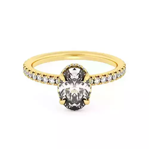 Oval Cut Hidden Halo Engagement Ring
