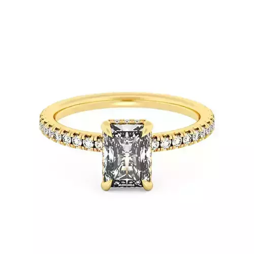 RADIANT Cut Hidden Halo Engagement Ring
