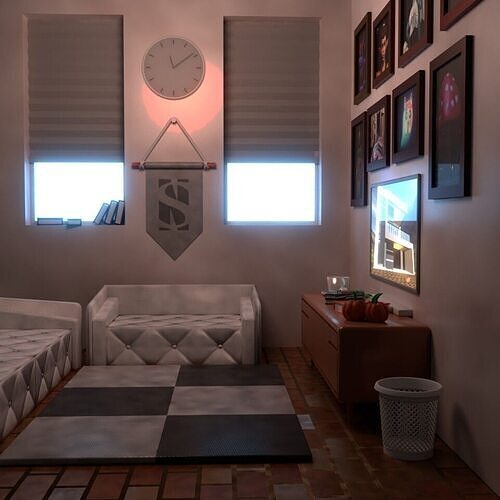 3D asset - Interior Low-poly 3D model