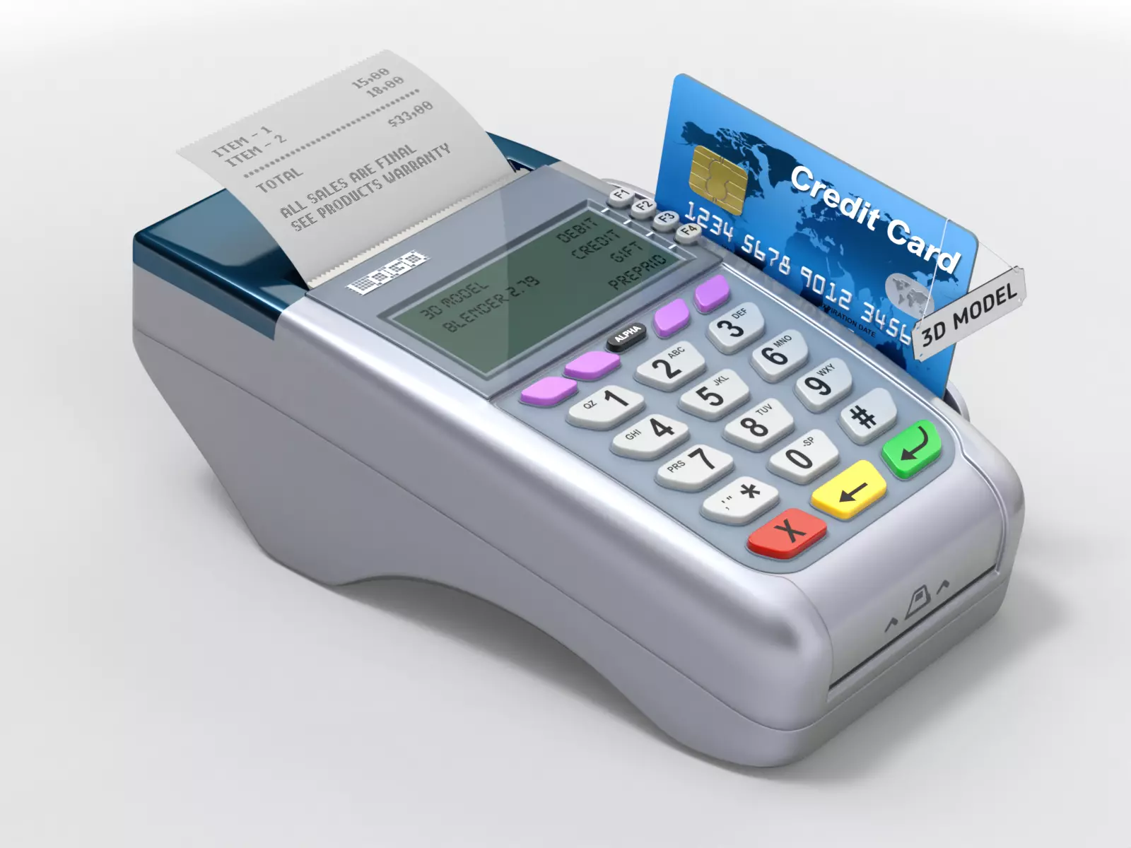 Credit Card Reader 3D model_0