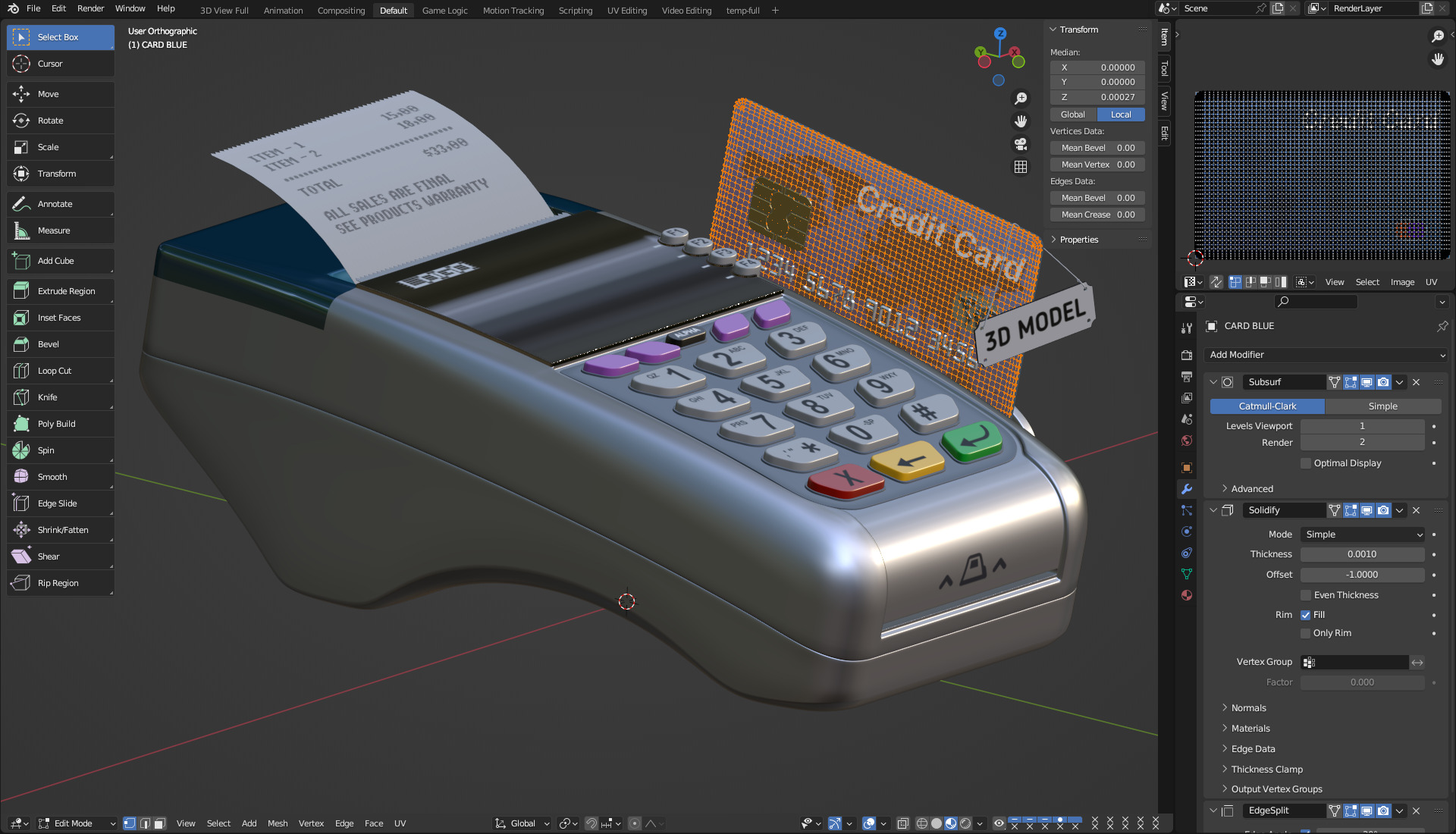 Credit Card Reader 3D model_15