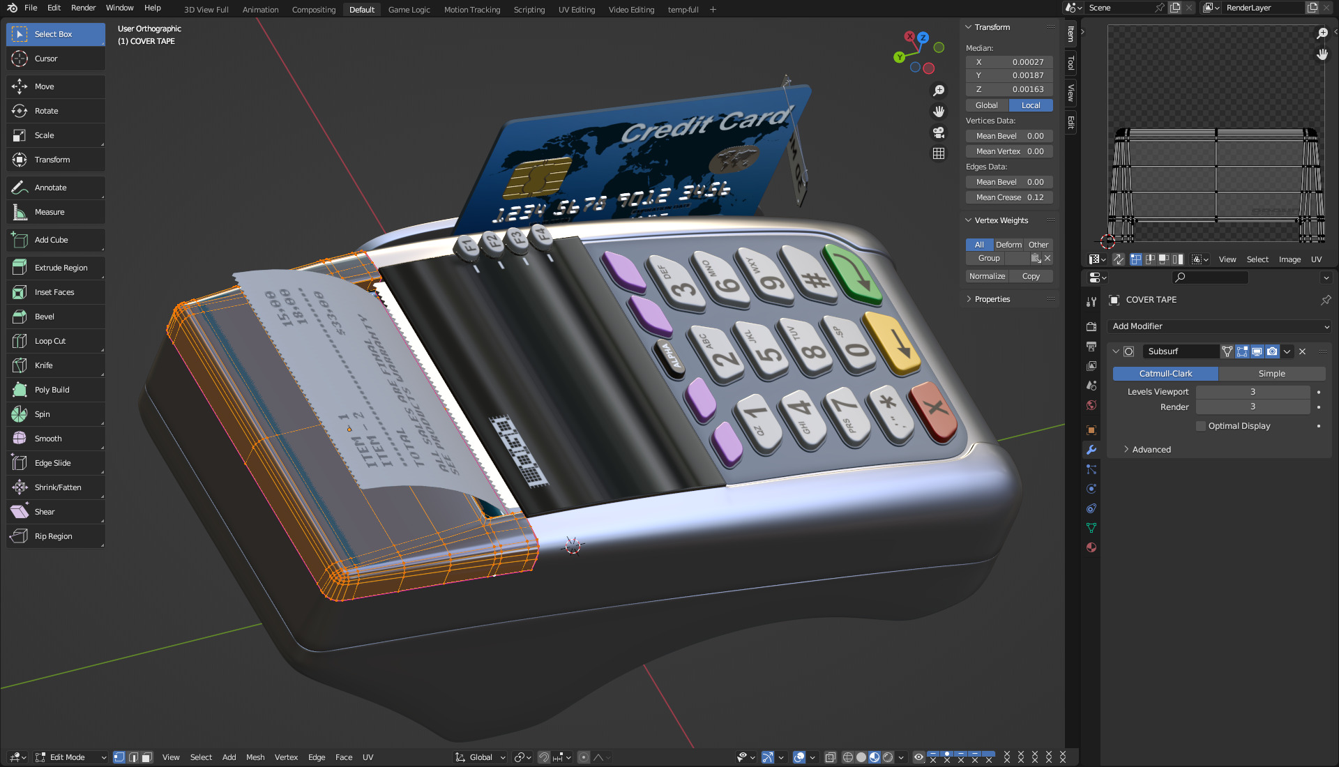 Credit Card Reader 3D model_16
