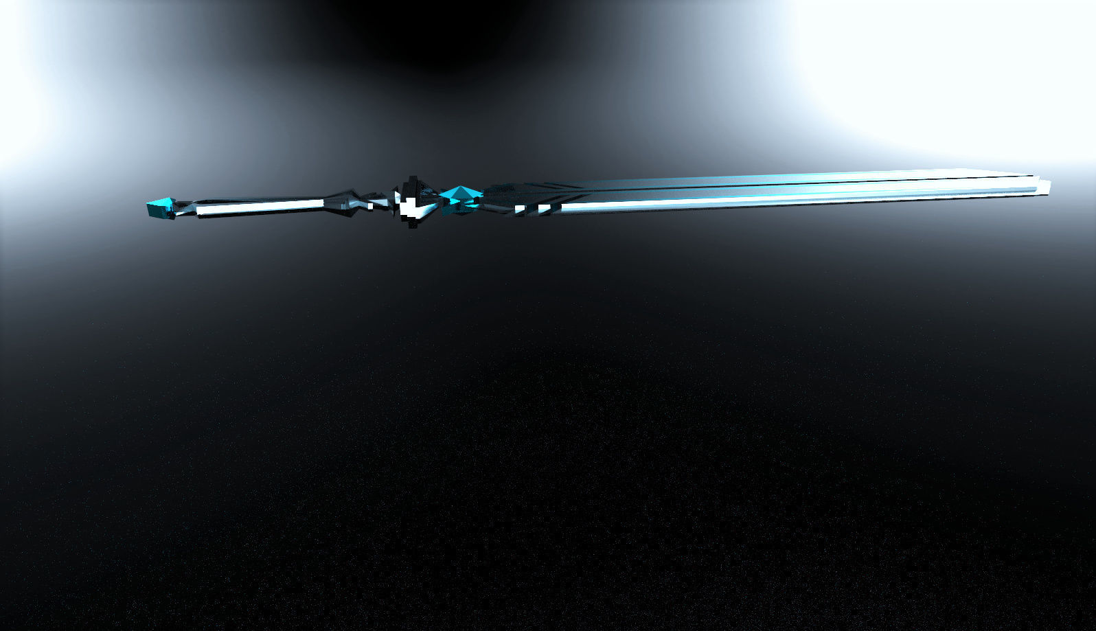 Blue Sword  Low-poly 3D model_2