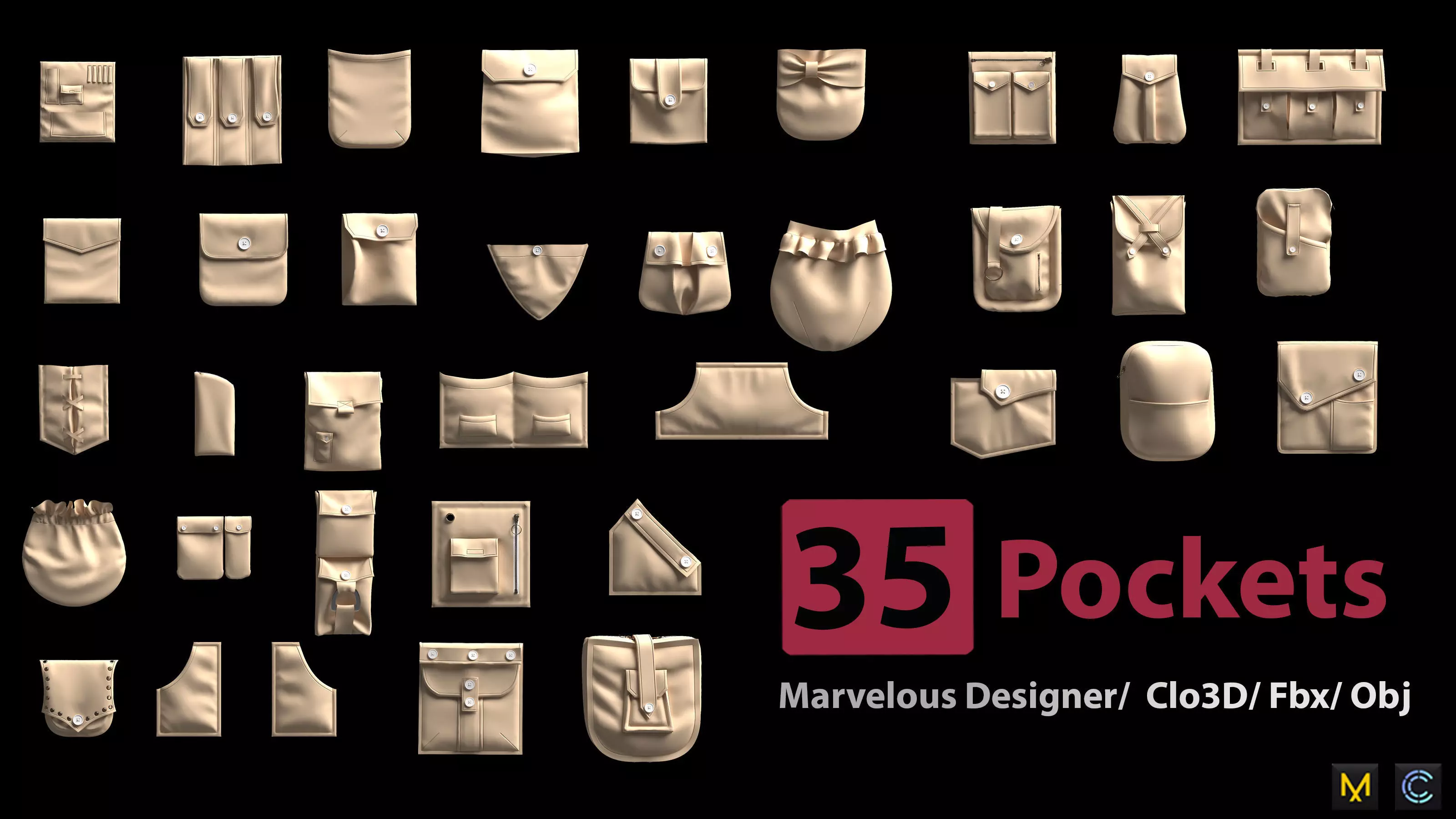 35 Pockets 3D model
