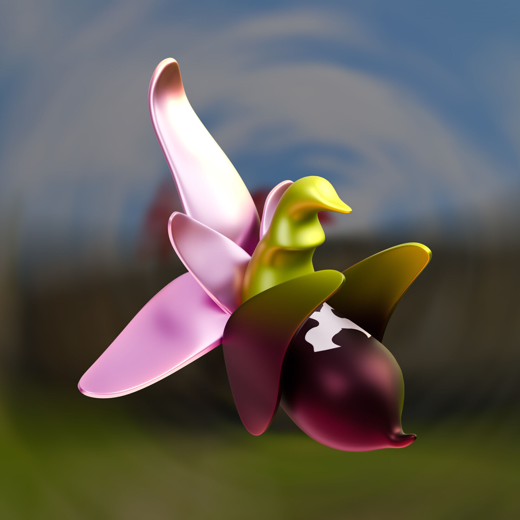 A rare flower that carries symbolic and spiritual significance 3D model_3