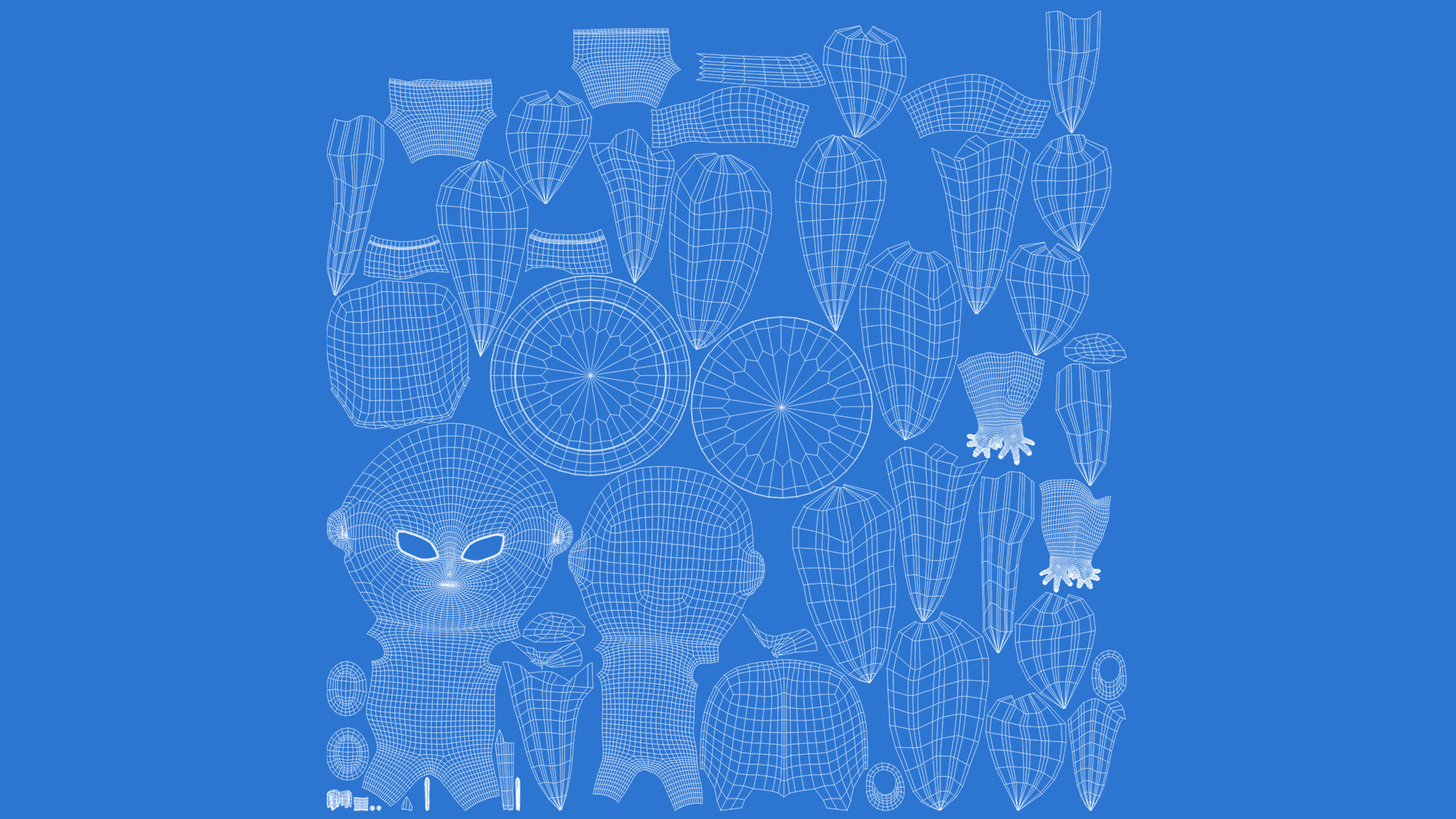 Manga Figurines Low-poly 3D model_13