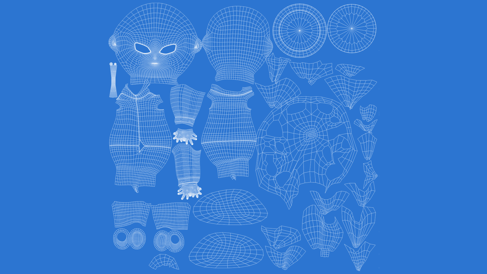 Manga Figurines Low-poly 3D model_12