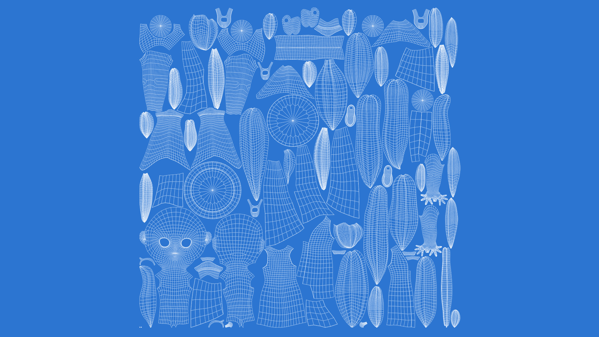 Manga Figurines Low-poly 3D model_10