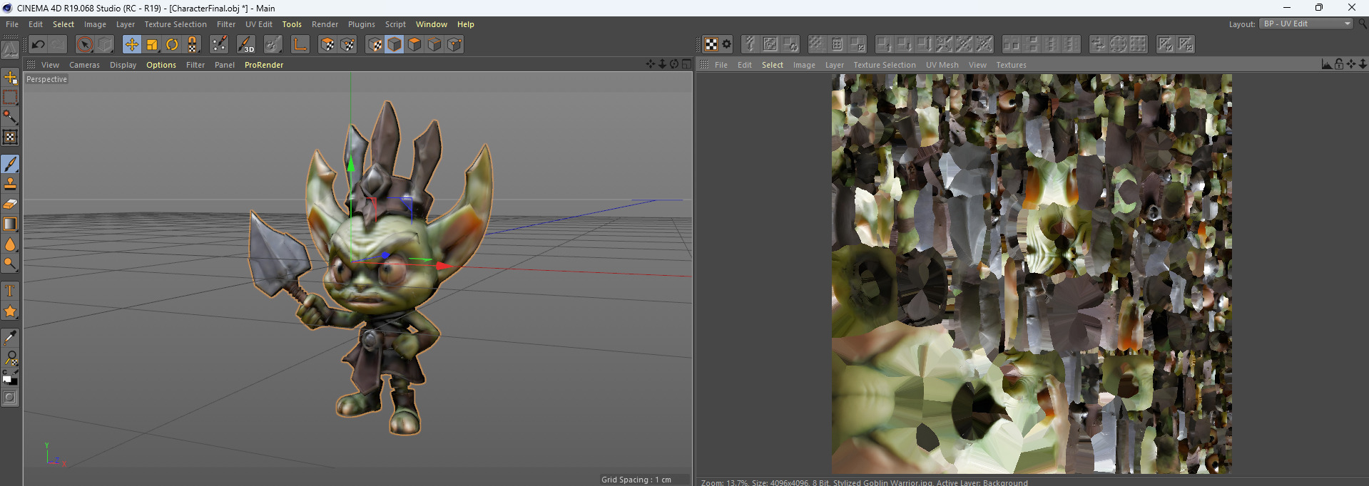 Stylized Goblin Warrior - AI Low-poly 3D model_7