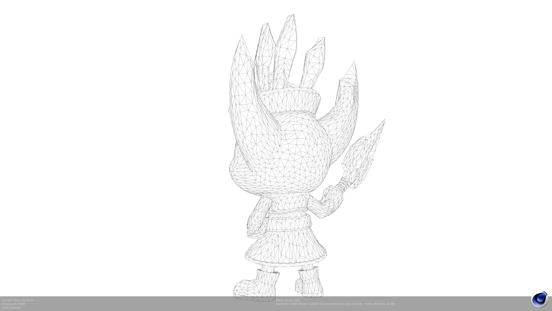 Stylized Goblin Warrior - AI Low-poly 3D model_6