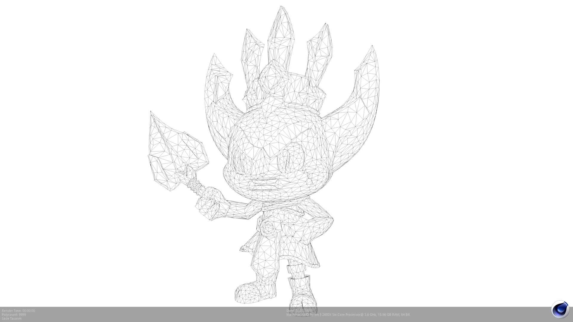 Stylized Goblin Warrior - AI Low-poly 3D model_3