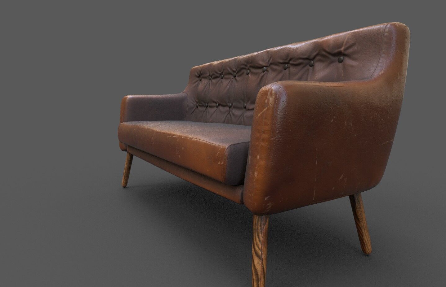 Courch-Sofa Furniture Low-poly 3D model_2