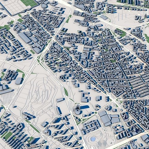 Part of Milan City Italy 2 3D model