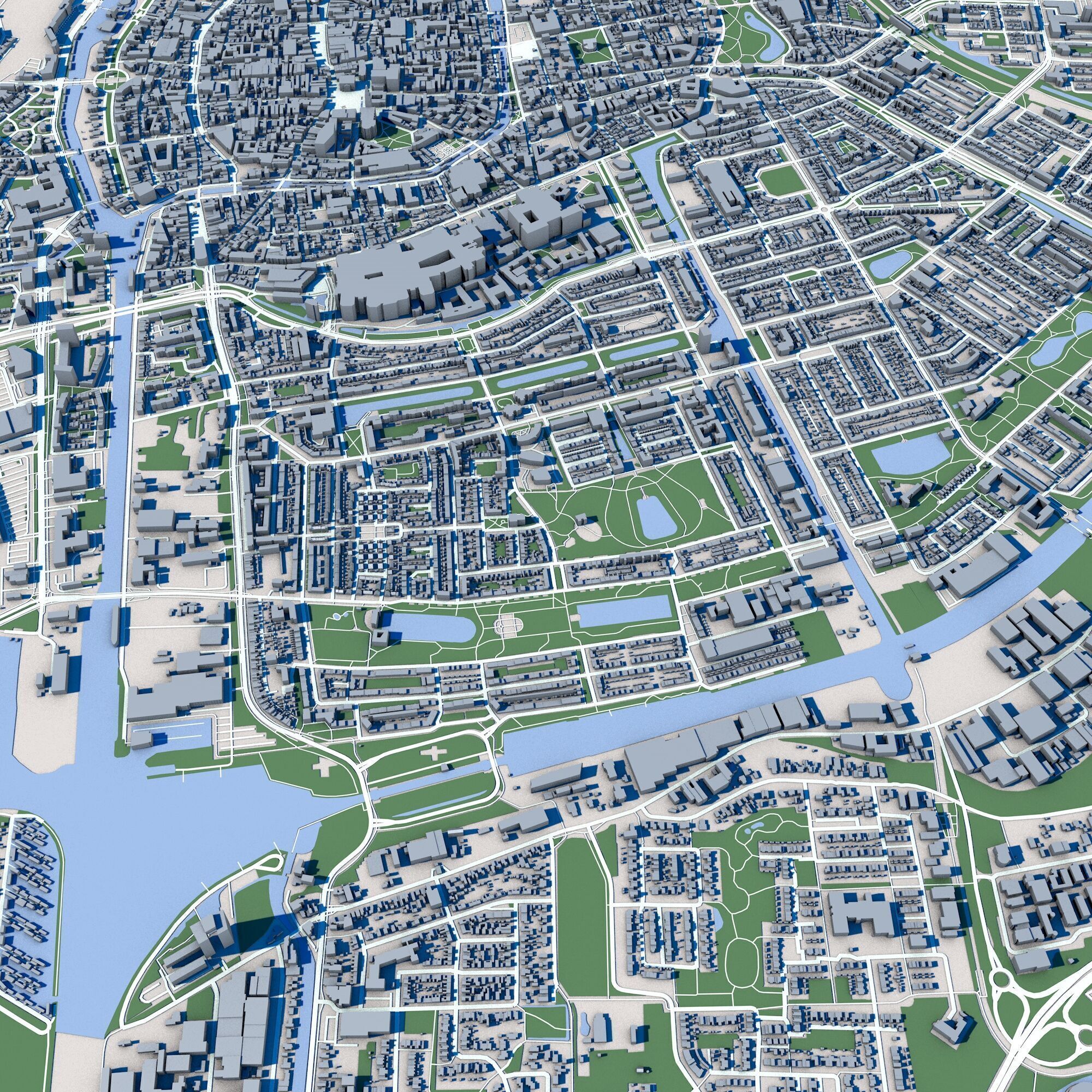 Groningen City Netherlands 3D model_8