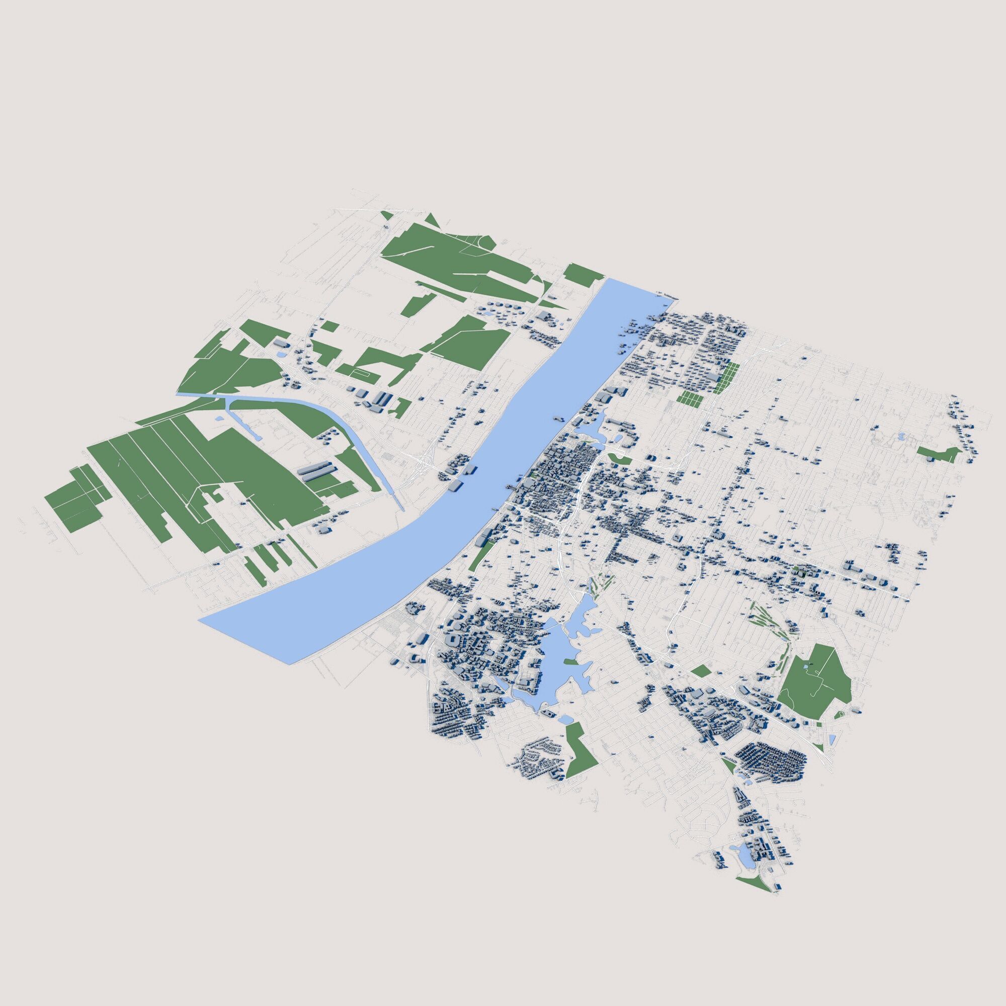 Baton Rouge City Louisiana 3D model_1