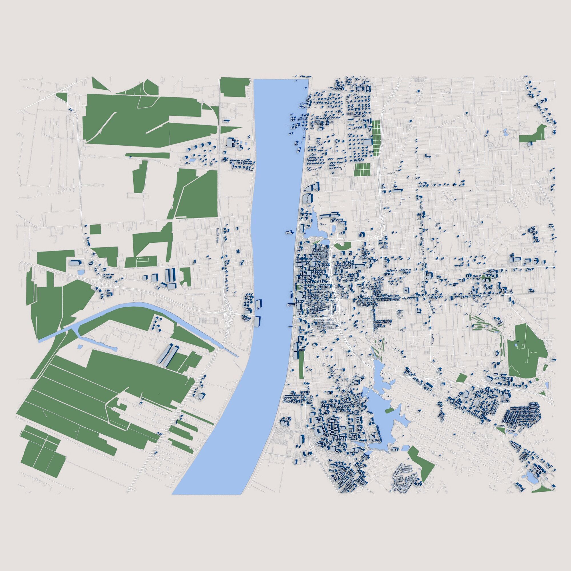 Baton Rouge City Louisiana 3D model_2