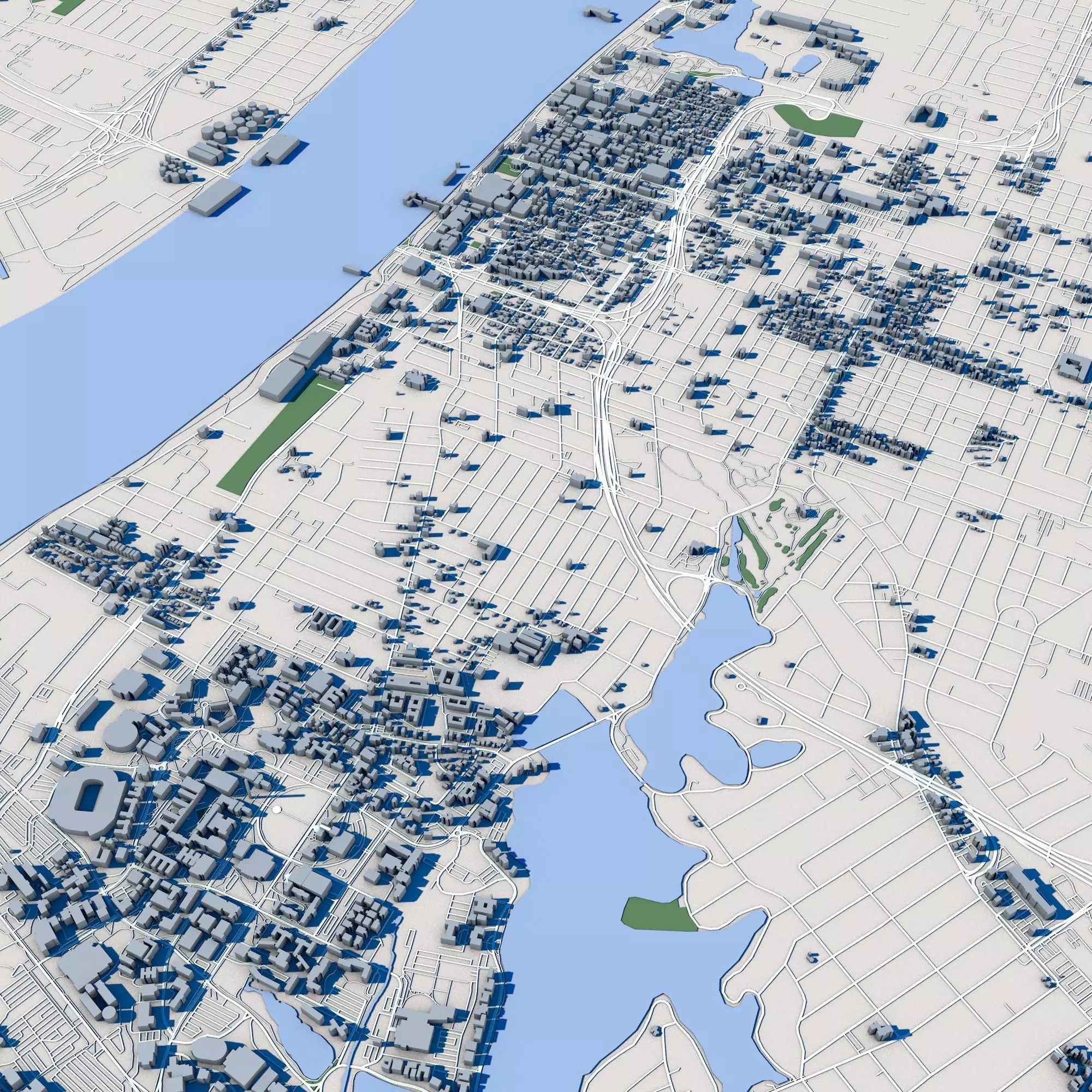 Baton Rouge City Louisiana 3D model_0