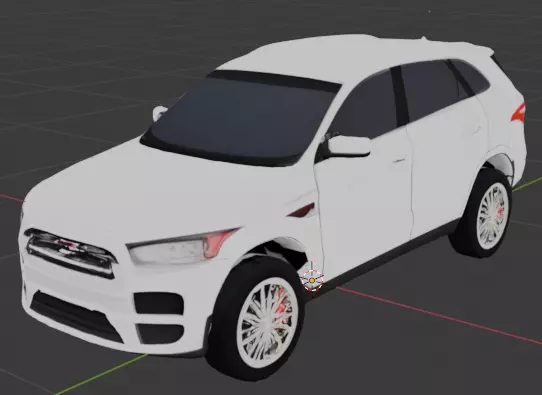 SUV Car  Low-poly 3D model_0