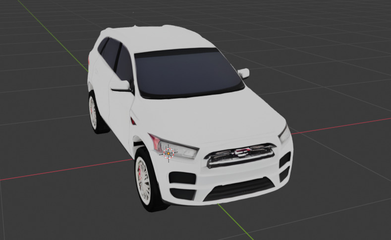 SUV Car  Low-poly 3D model_1
