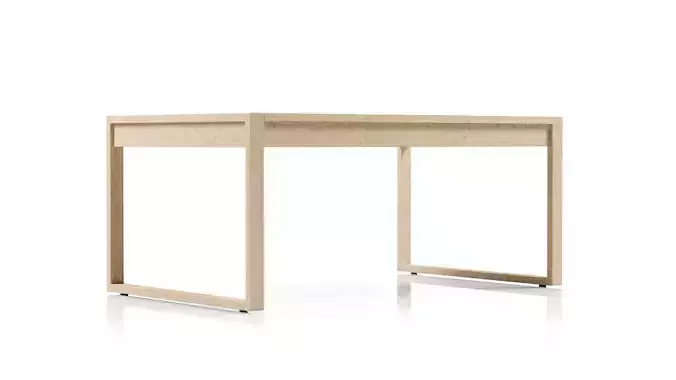 Gemini Light Ash Wood Rectangular Kids Play Table 3D model