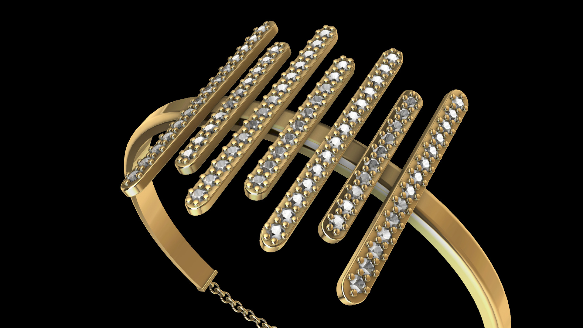 diamond bracelet base 3D print model_1