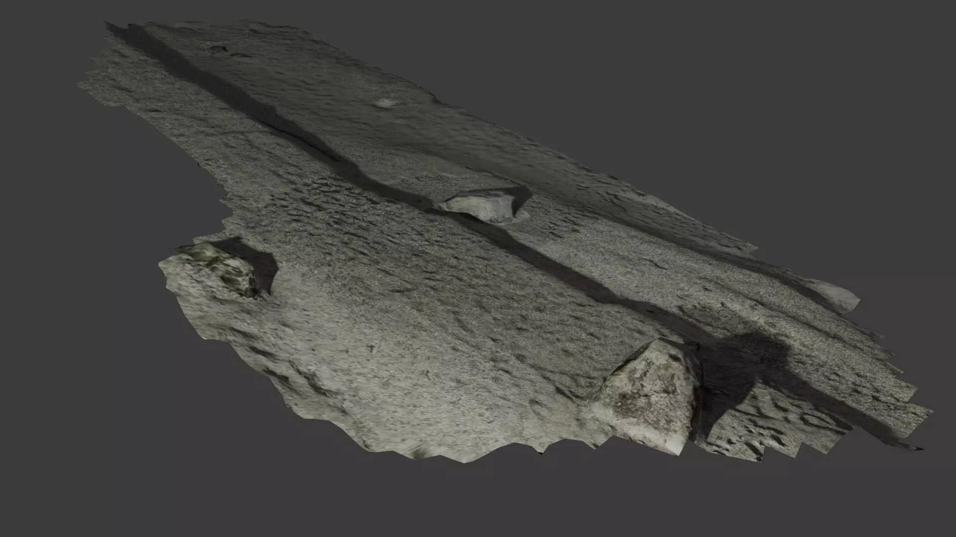 small rock coastline next to lake  Low-poly 3D model_0