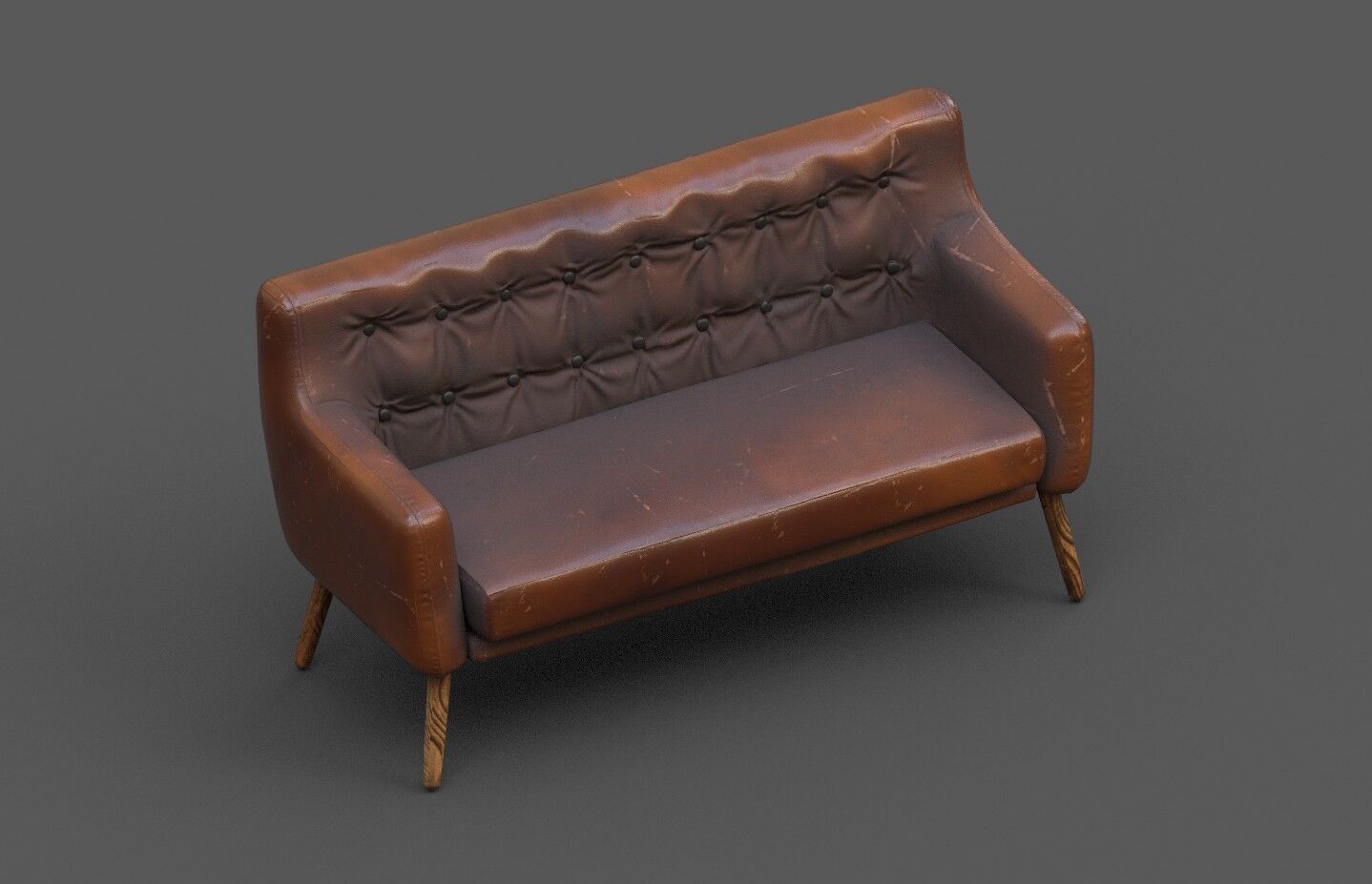 Courch-Sofa  Furniture Low-poly 3D model_6