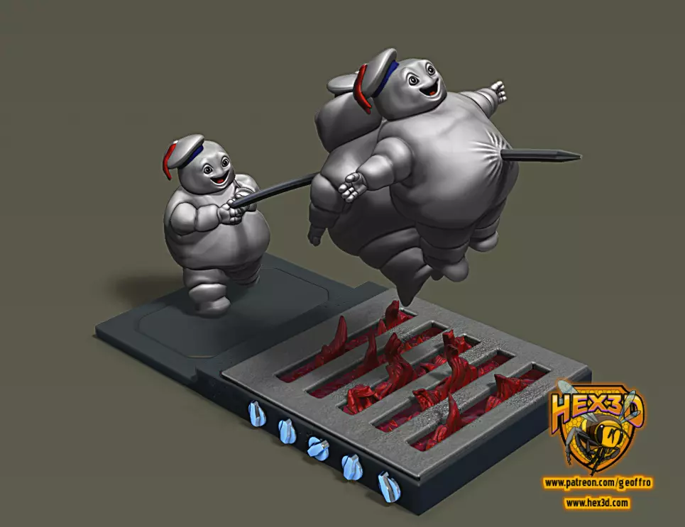 Toasted Staypufts Diorama - Ghostbusters 3D print model_0