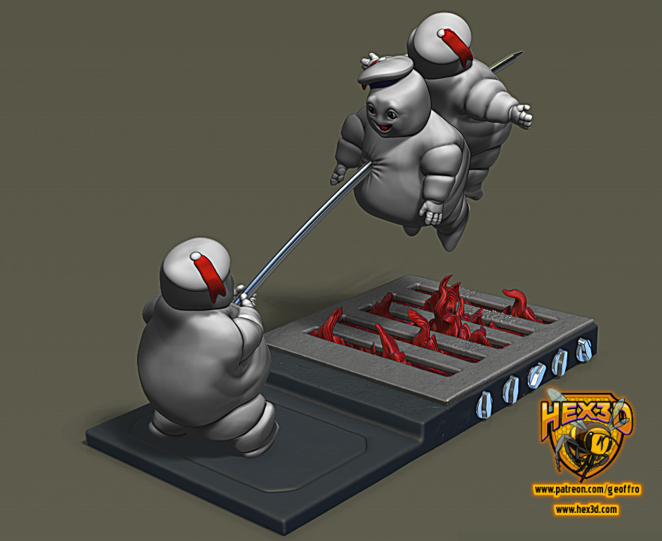 Toasted Staypufts Diorama - Ghostbusters 3D print model_1