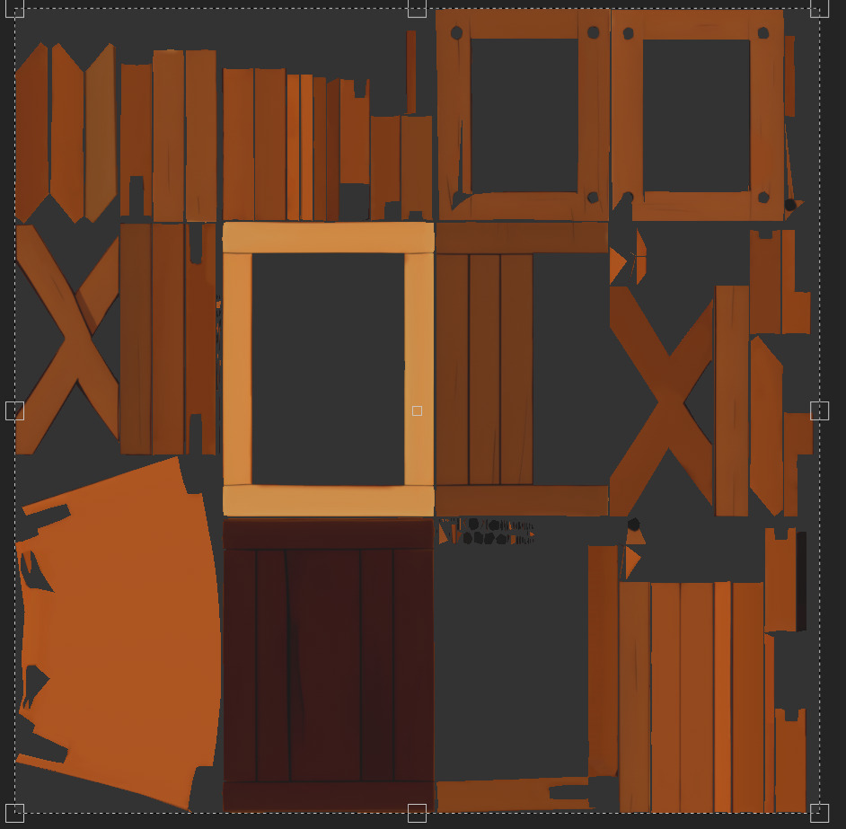 Modular Low Poly Wooden Crate Set Low-poly 3D model_26