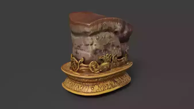 Chinese meat shape stone figure  Low-poly 3D model