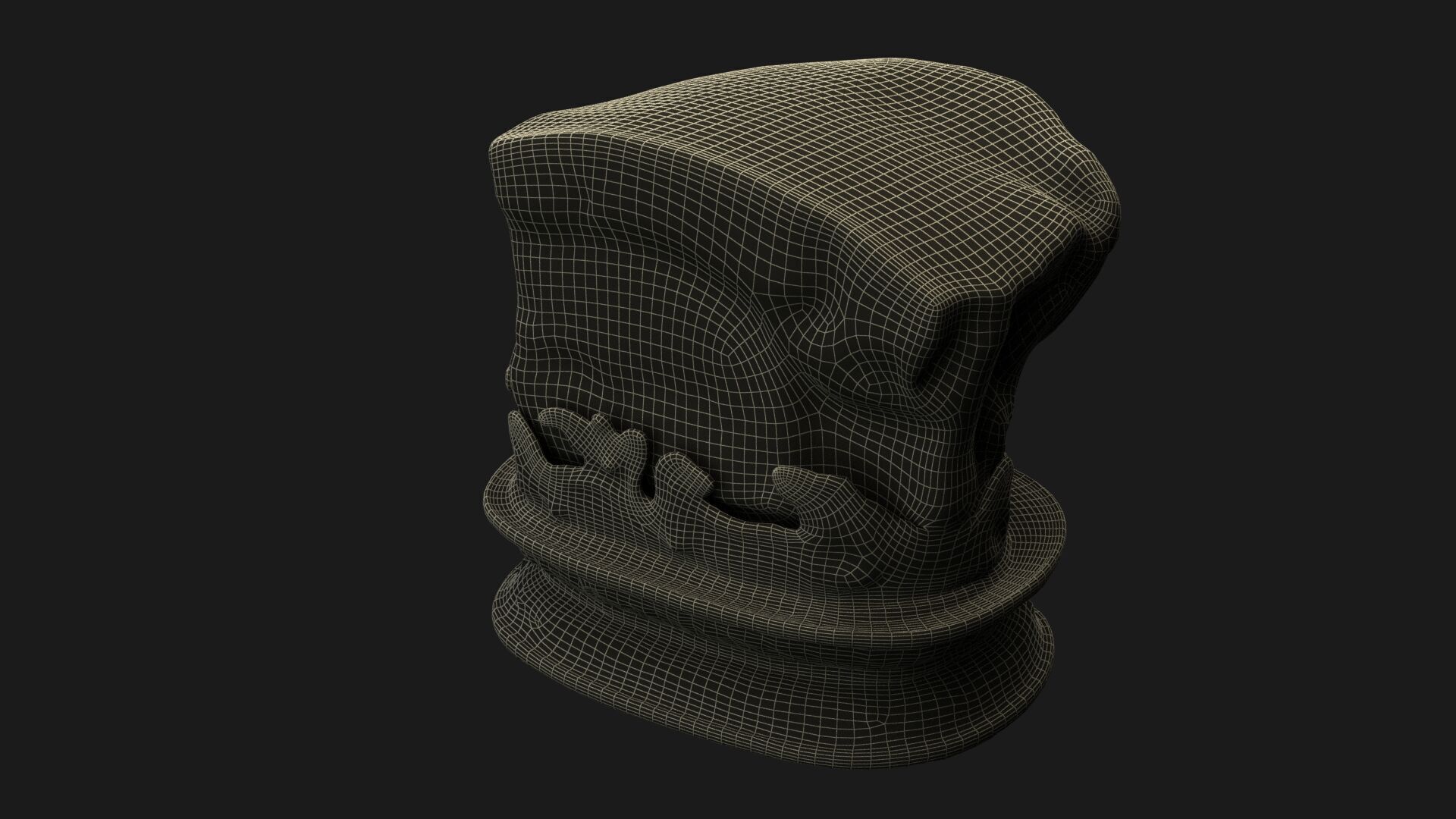 Chinese meat shape stone figure  Low-poly 3D model_8