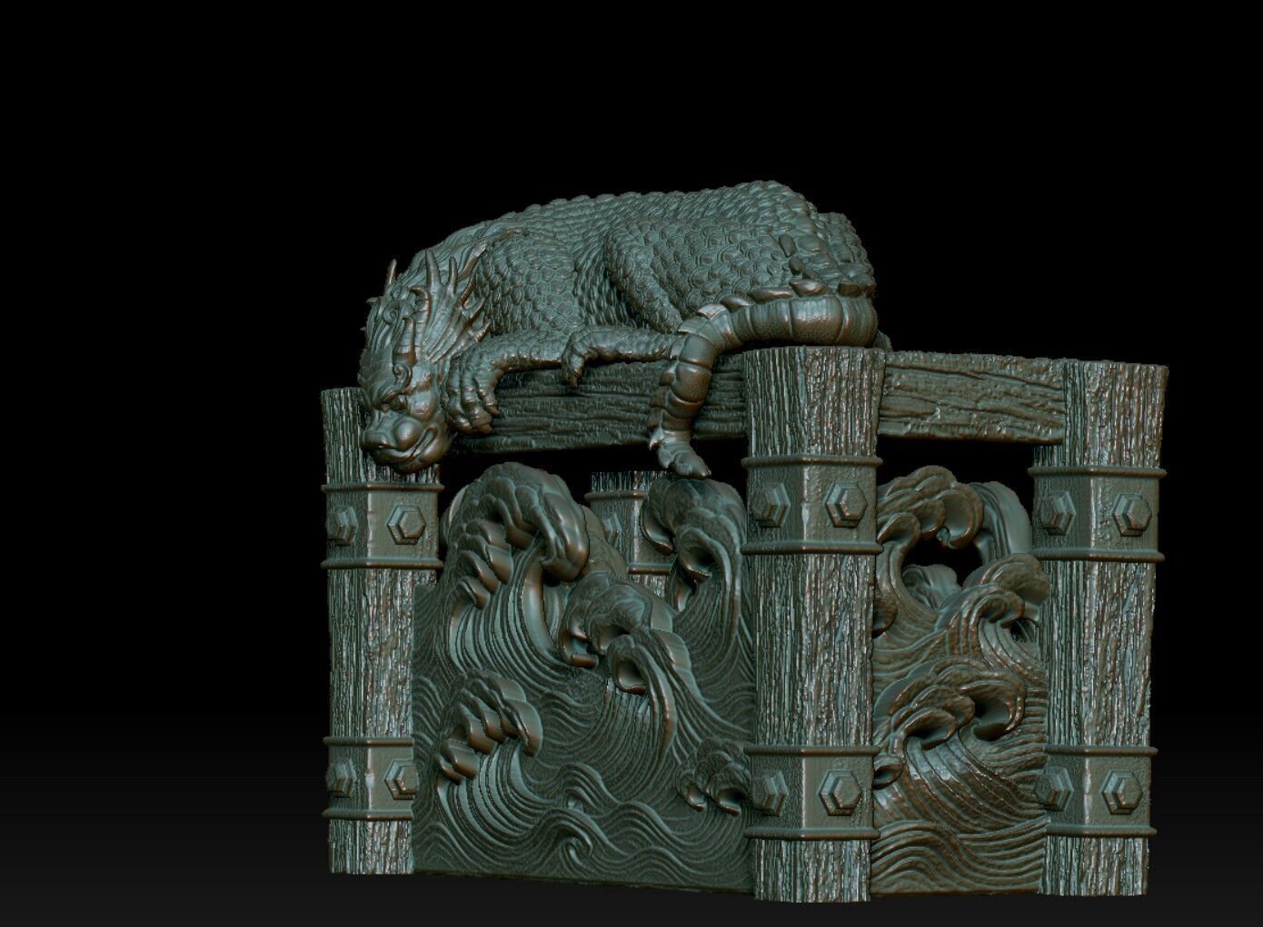 Dragon King Beast Tamer of the Waves 3D print model_2