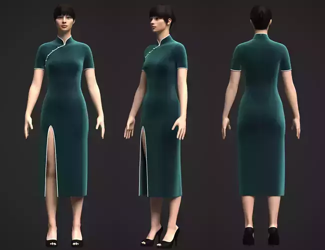 Female Cheongsam 3D model Female Cheongsam 3D model