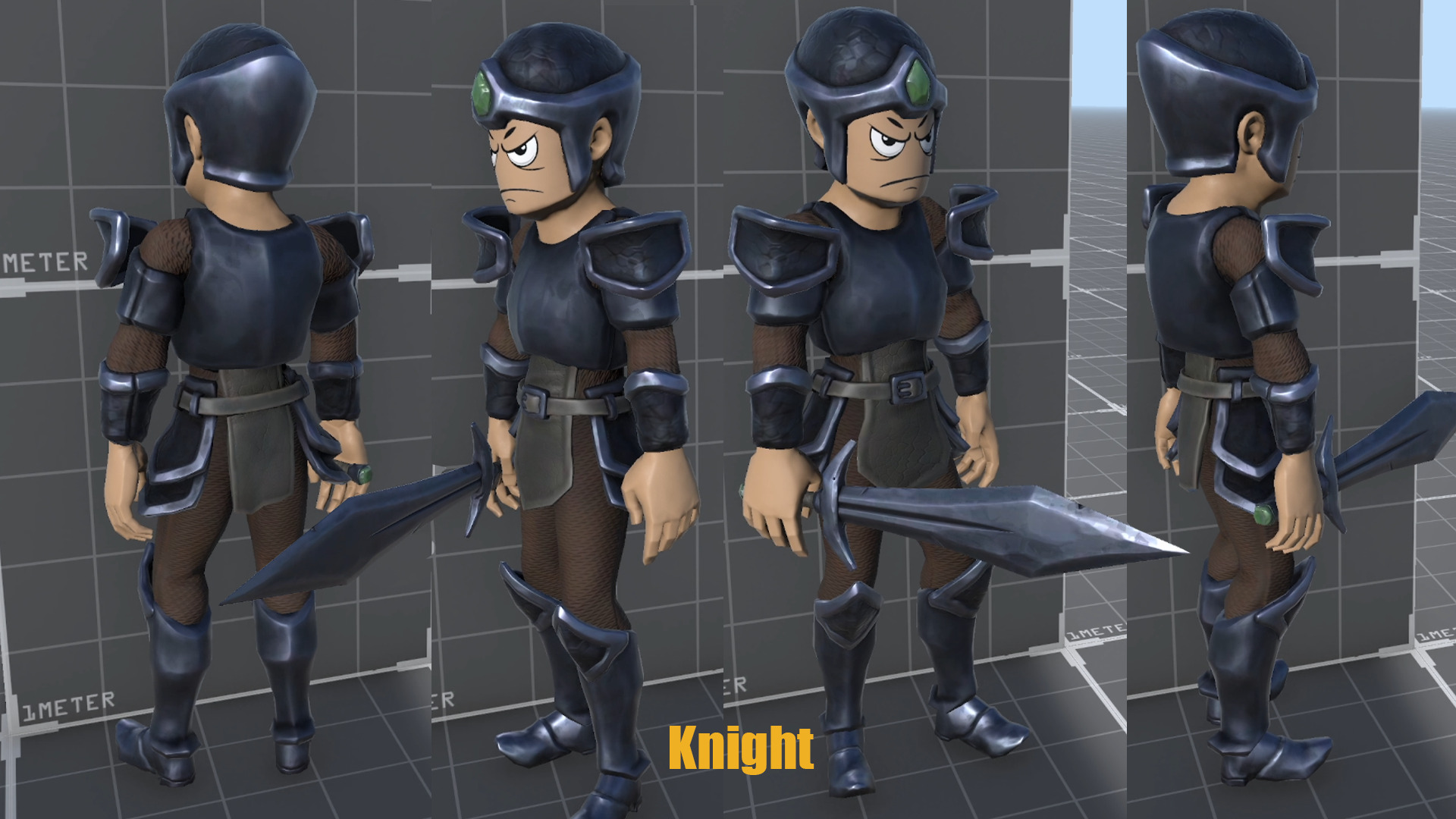 Knight  Low-poly 3D model_9
