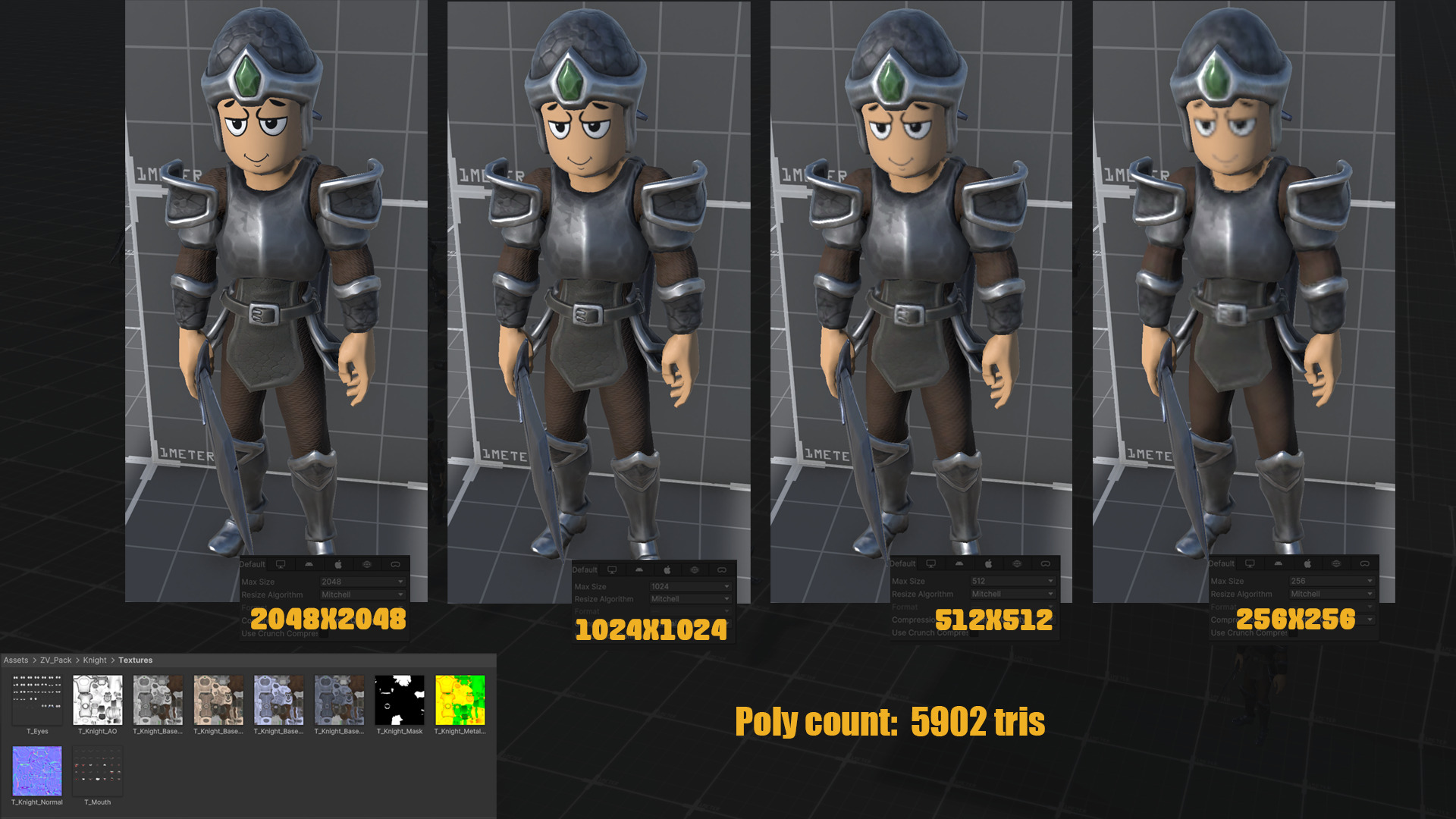 Knight  Low-poly 3D model_13