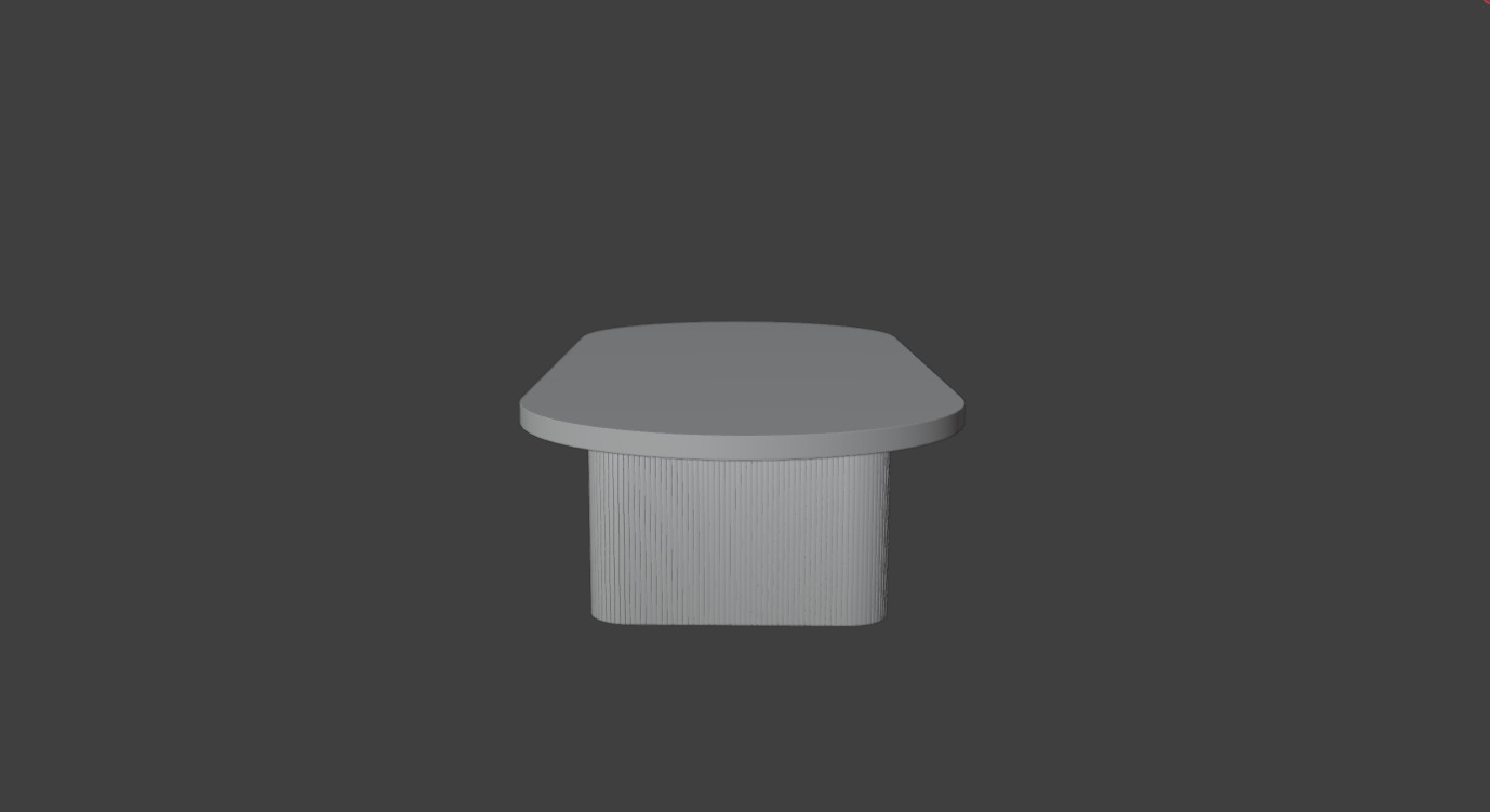 Wooden Wide Table 3D model_3