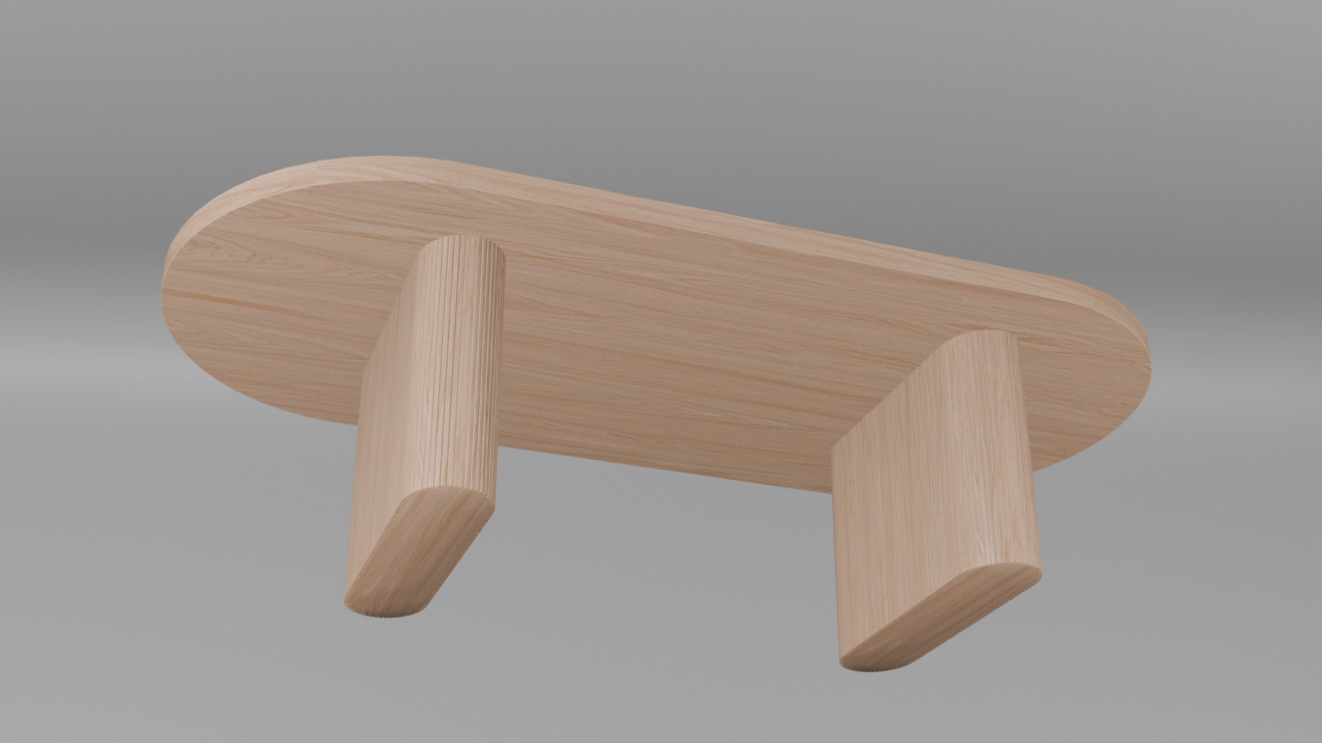 Wooden Wide Table 3D model_2