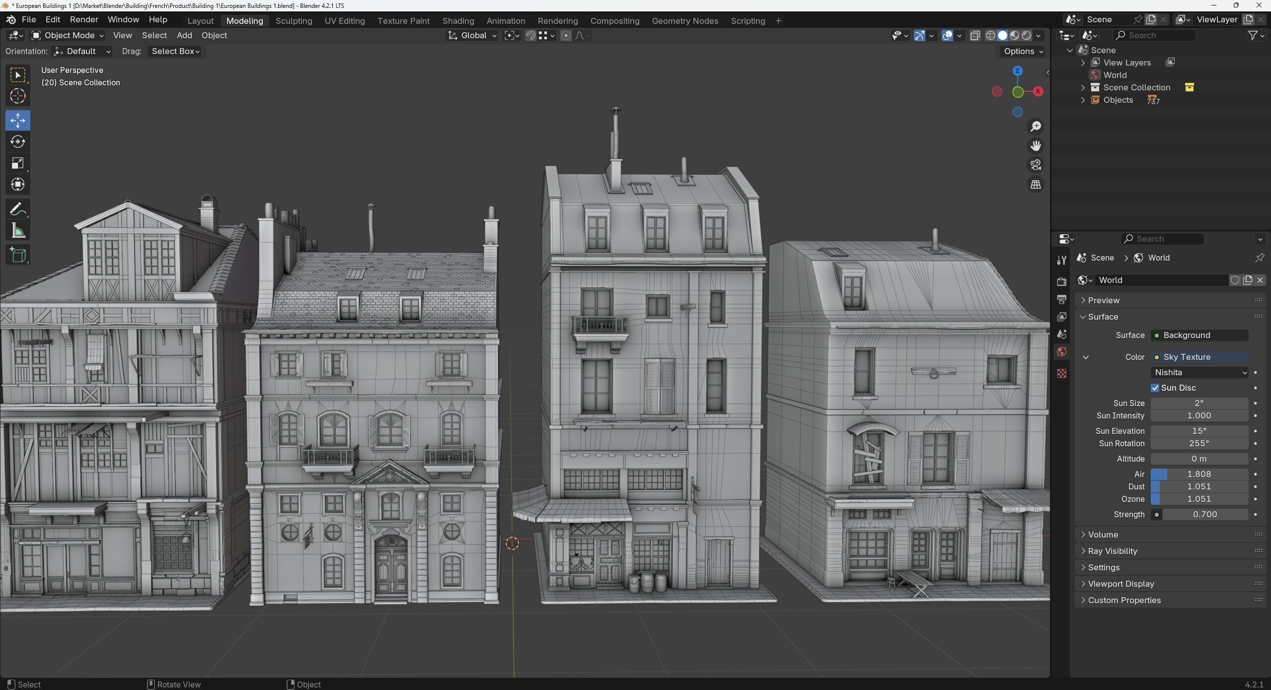 Realistic Victorian Building Model Pack Low-poly 3D model_6