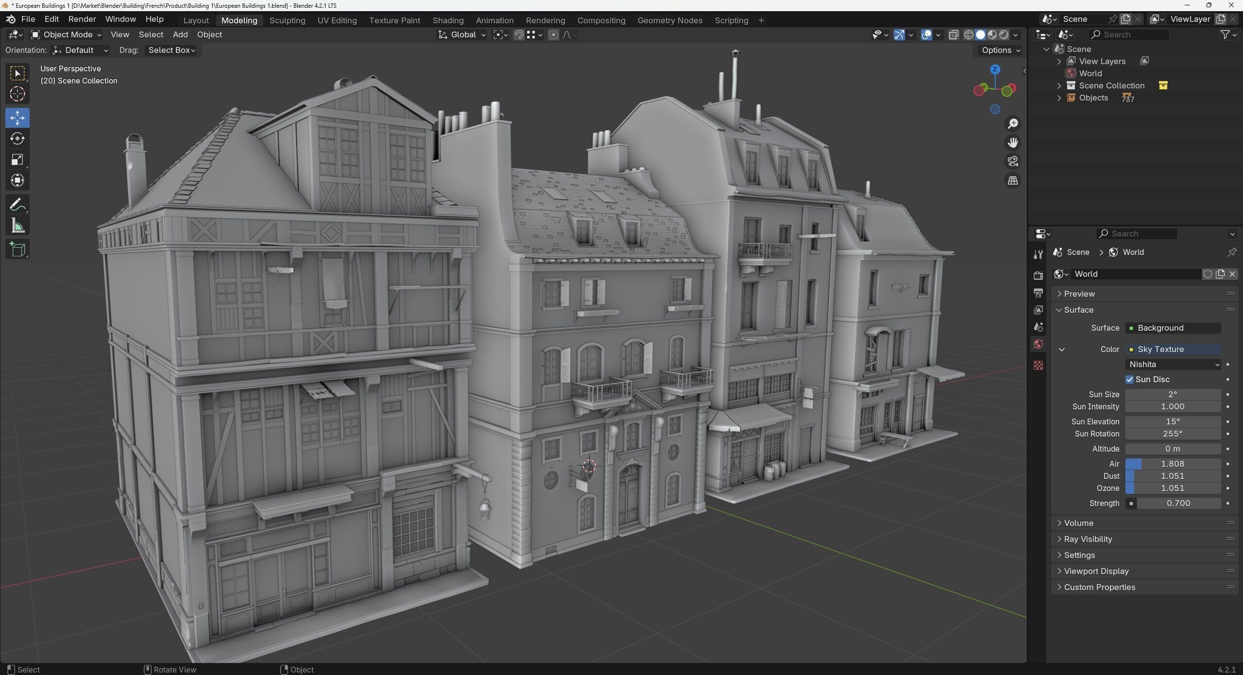 Realistic Victorian Building Model Pack Low-poly 3D model_5
