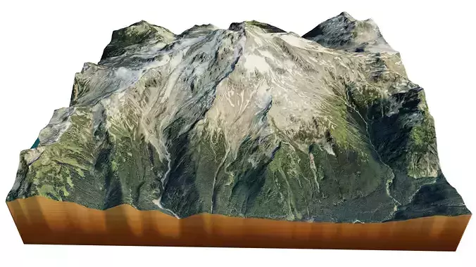 Glacier Peak 3d model terrain