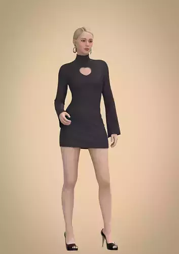 Female Gown Dress with Heart Cutout