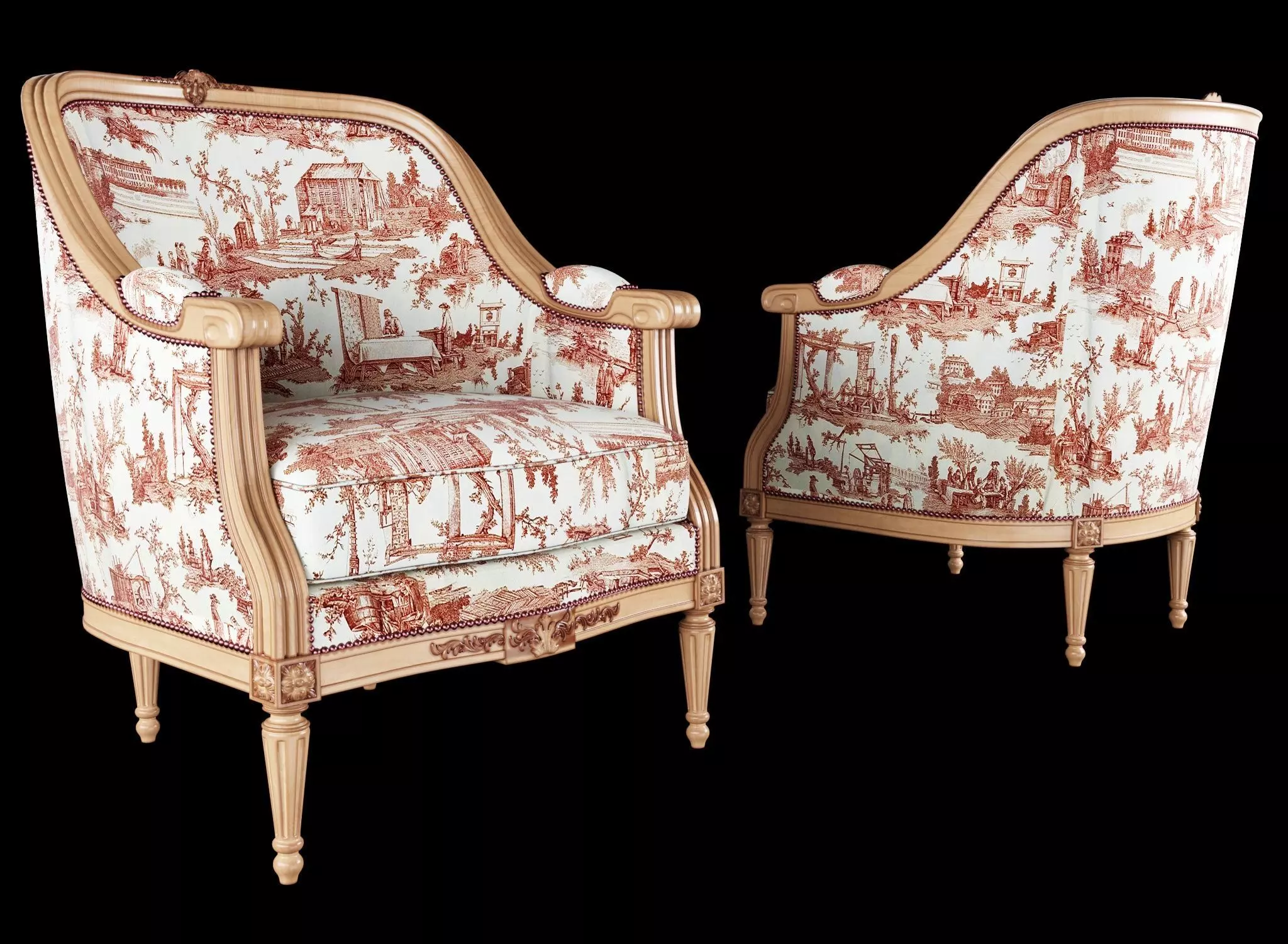 Classic Louis XVI Armchair 3D model