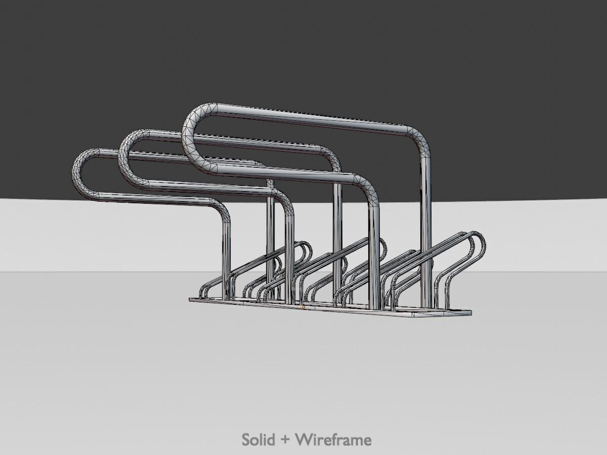 Bicycle Lean-to Parker Version 1 Low-poly 3D model_11