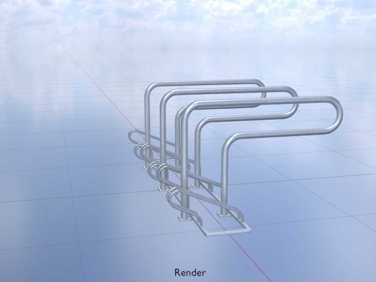 Bicycle Lean-to Parker Version 1 Low-poly 3D model_18